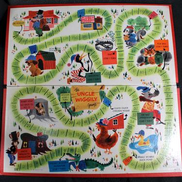 Gorgeous Graphic Uncle Wiggily Game Board - Perfect for Framing - 1961 Uncle Wiggily | FREE SHIPPING 