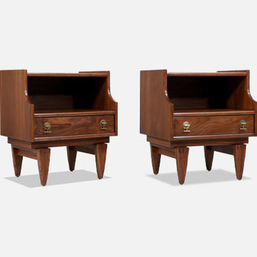 Mid-Century Modern Sculpted Night Stands by Stanley Furniture