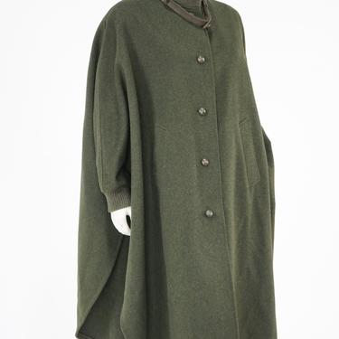 Vintage Burberry Green Wool Poncho/Coat