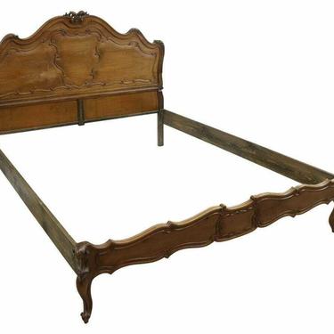 Antique Bed, Louis XV Style Carved Walnut Bedframe, Early 1900s, Beautiful!!