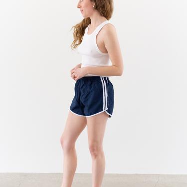 Vintage 24 25 26 27 28 Waist Elastic Blue Shorts | 90s Made in France | XXS XS | 