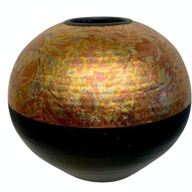 Southwestern Ceramic Raku Vase by Michael Weinberg , Stunning , Artist Signed 
