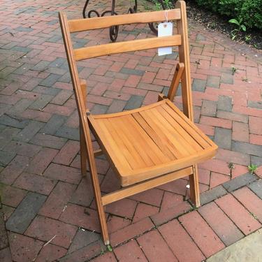 Pair of Slatted Folding Chairs
