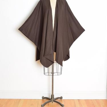 vintage 80s wrap jacket Harve Benard brown wool pashmina caplet cape top clothing 