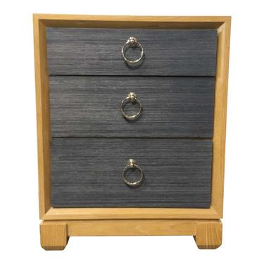 Bungalow 5 Transitional Three Drawer Gray Grasscloth Chest