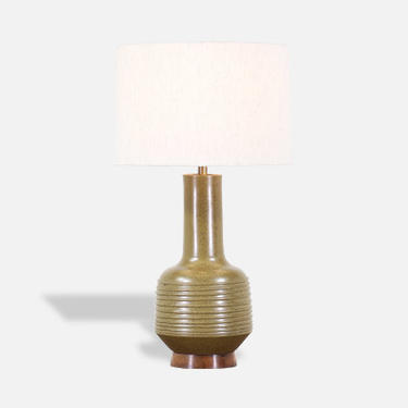 David Cressey Olive Green Ceramic Table Lamp for Architectural Pottery