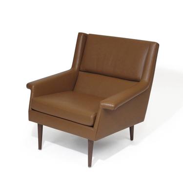 Milo Baughman for Thayer Coggin Brown Leather Lounge Chair