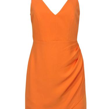 Amanda Uprichard - Sherbet Orange Sleeveless Ruched Sheath Dress Sz S