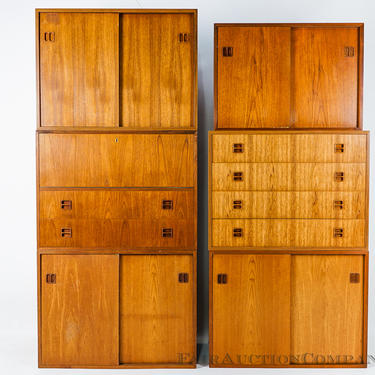 Mid Century Modern Teak Wall Unit Cabinets