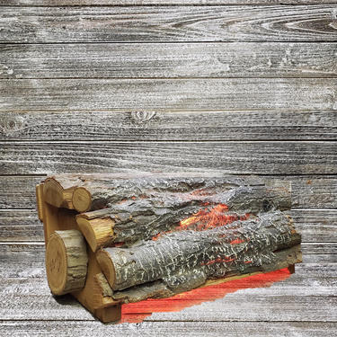 Vintage Fireplace Insert, Electric Logs, Flaming Faux Wood Fire, Motion Rotating Burning Wood Logs, Rustic Country Cabin Farmhouse Decor 