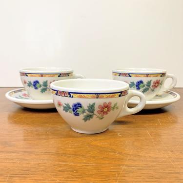 Vintage Syracuse China Dewitt Clinton Bird of Paradise Peacock Cups and Saucers 