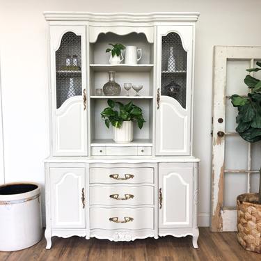 French Provincial China Cabinet - Shabby Chic Furniture 