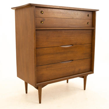Bassett Furniture Mid Century Highboy Dresser - mcm 