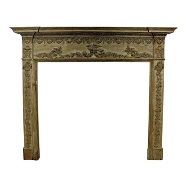 Antique Carved French Country Fireplace Mantel 
