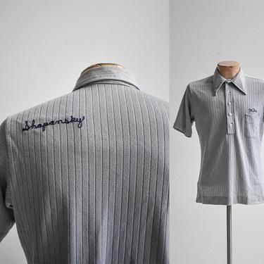 Mike's 1960s Gray Knit Bowling Shirt 