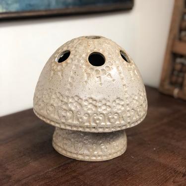 Vintage Mid Century Modern Retro Floral Bud Vase Mushroom Incense Studio Pottery 