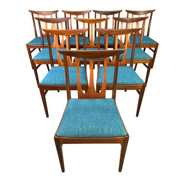Set of Ten Vintage British Mid Century Modern Teak &amp;quot;Brasilia&amp;quot; Dining Chairs by G Plan 