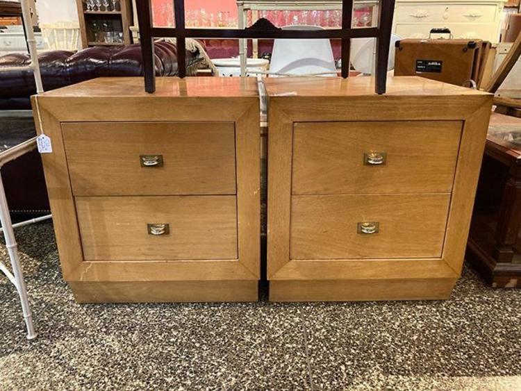 Martinsville mid century nightstands. Need some love, would be a great weekend project! . 22” wide, 20” deep, 25” tall. 