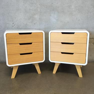 Pair of Vintage 1980's Lacquered Nightstands