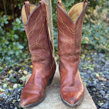 Vintage Tony Lama Leather Cowboy Boots Size Men’s 8 Women’s 9.5/10 