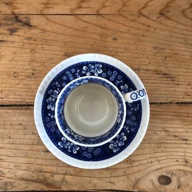 Spode Blue and White Demitasse Cup and Saucer 