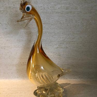 Murano Italy Venetian Glass Duck Sculpture 