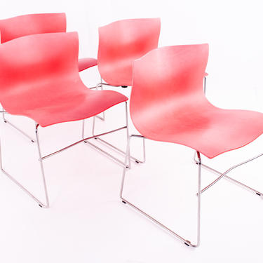 Massimo Vignelli for Knoll International Mid Century Handkerchief Chairs - Set of 4 - mcm 