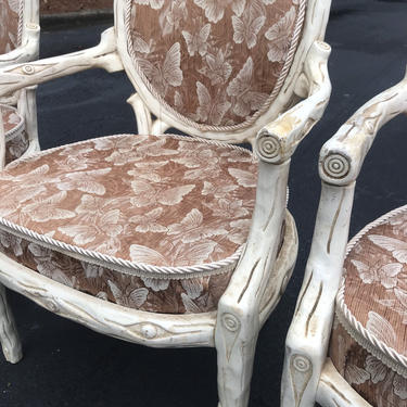 Vintage set of four faux bois chairs 