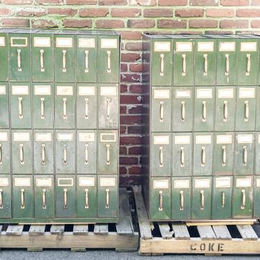 Rustic Green Industrial Vintage Metal Storage Cabinet - 2 Available (Sold Separately) 