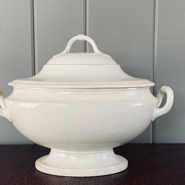 Antique French Creamware Tureen, Large