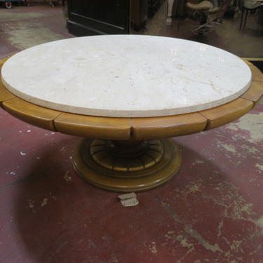 SALE! Vintage MCM round marble top coffee table