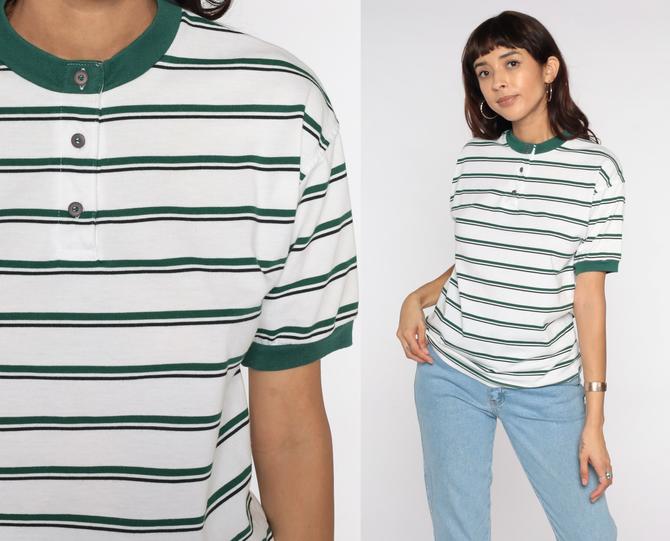 Classic Striped 90s Button Tee
