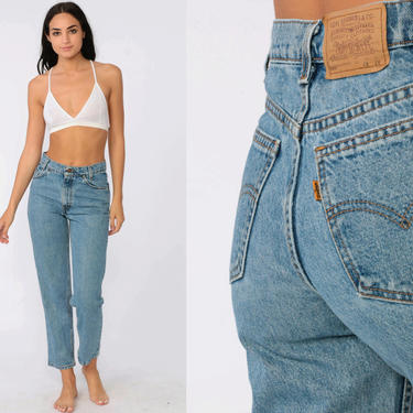 Levis Student Jeans 27 x 28 High Waist Mom Jeans 90s Jeans Light Blue Jeans Levi 80s High Waist Denim Pants 550 Vintage Small 27 