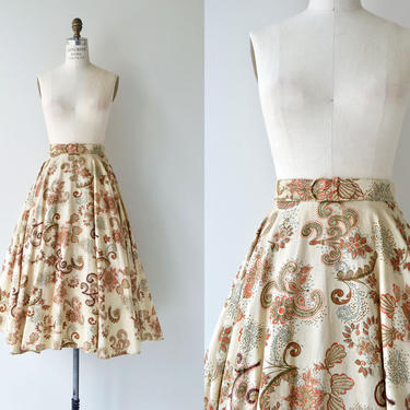 Golden Hour skirt | 1950s floral cotton skirt | 50s circle skirt 