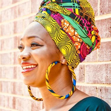 Multi prints patches design African Fabric headwrap, Ankara Prints 100% cotton 