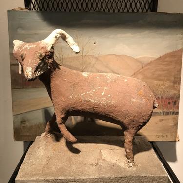 Concrete Longhorn Sheep