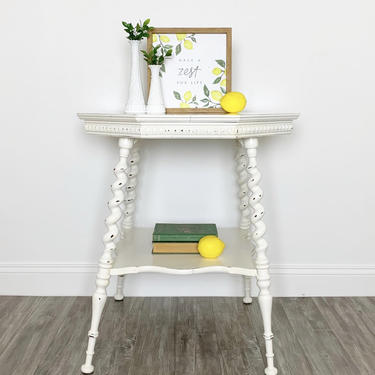 White Victorian Tiered Table 
