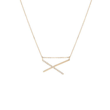 Horizon Cross Bar Diamond Necklace