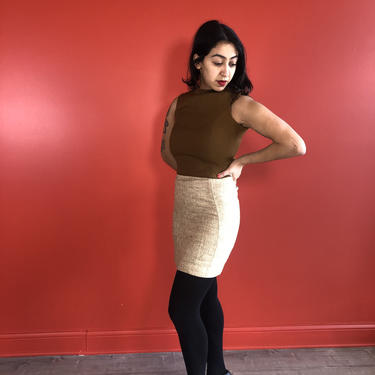 1960s Two-tone Brown Tweed Work Day Mini Dress by LostGirlsVtg