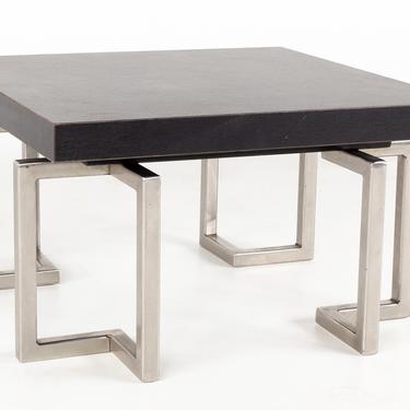 Laminate Slate and Steel Base Side Table 