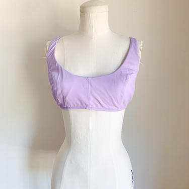 Vintage 1960s Lavender Bikini Top / L-XL 