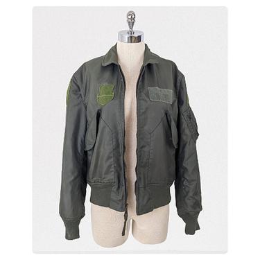 vintage military flight jacket (Size: M)