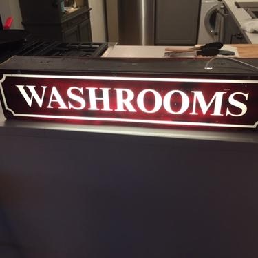Vintage WASHROOMS Light Up Sign