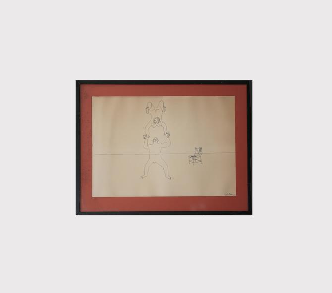 Alexander Calder Signed Limited Edition Circus Drawings Lithograph in black matted frame_005 