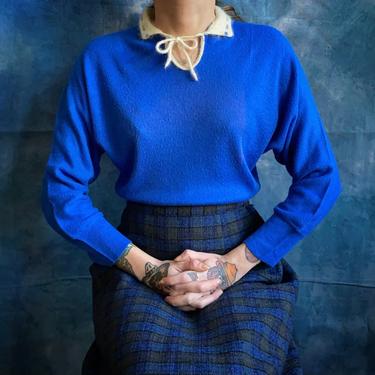 Blue 1950s Keyhole Sweater 