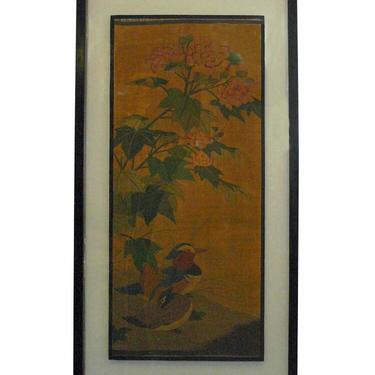 Vintage Chinese Kesi Tapestry Framed Two Sides Wall Art acs660 