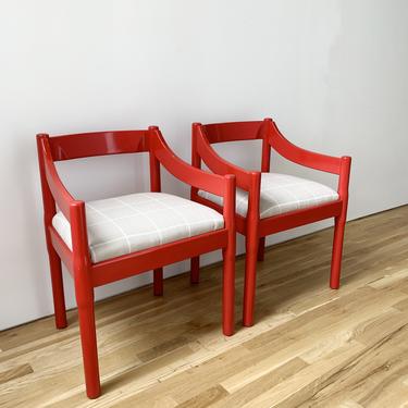 Vintage pair of "Carimate" Chairs by Vico Magistretti For Cassina, Italy 1959