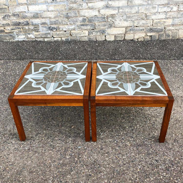 Walnut + Tile Accent-coffee Table Set 