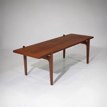 Exceptional Mid Century Danish Modern Reversible Coffee Table in Teak and Black Laminate 