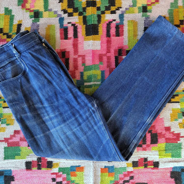 1970s Vintage Jag Dark Blue Denim High Waisted Jeans - Straight Leg - 28&amp;quot; Waist by HighEnergyVintage